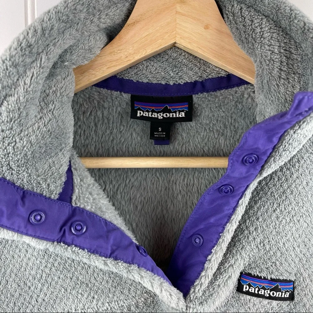 Patagonia Retool Snap-T Fleece Pullover Gray Purple Size Small - Picture 4 of 9